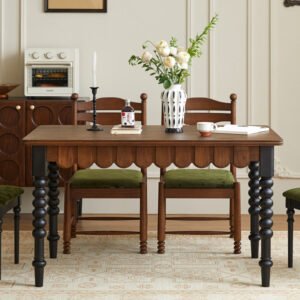 mid‑century style solid wood dining table for living room and home use