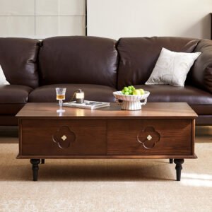 mid century style solid wood coffee table