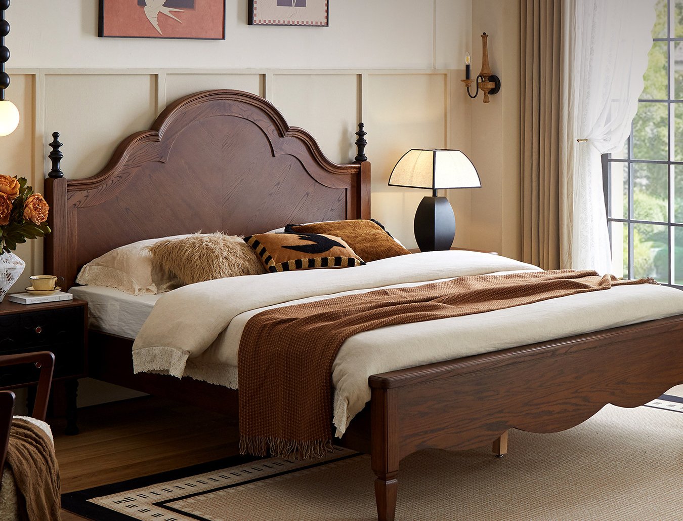 french retro solid wood bed french retro solid wood bed