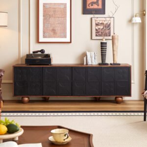 french retro solid wood tv stand