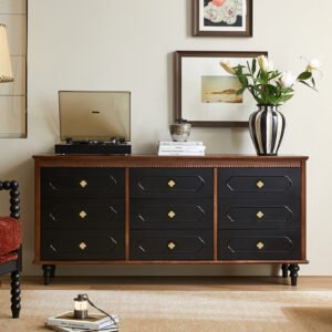 mid century modern solid wood chest of drawers