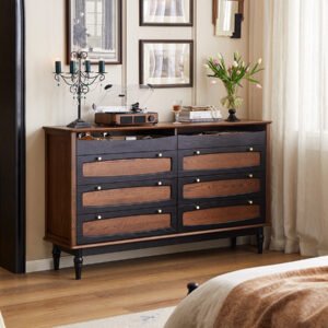 mid century modern solid wood 8 drawer chest