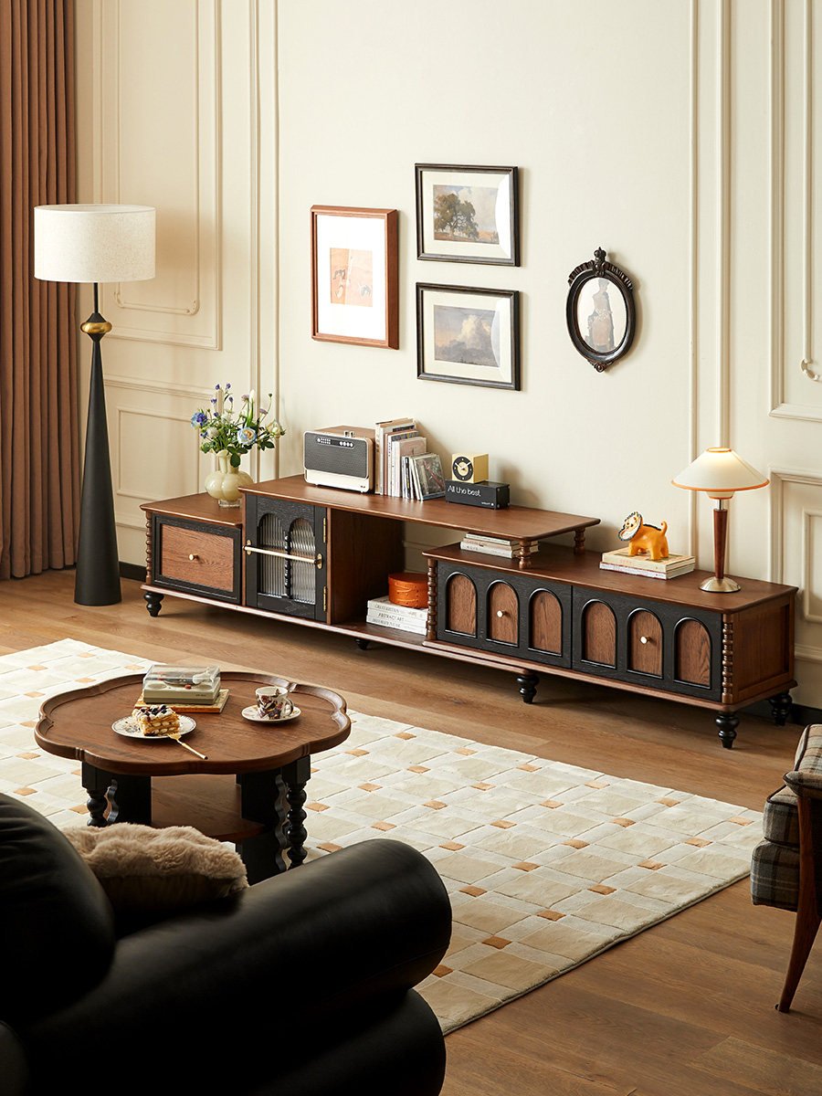 mid century solid wood extendable floor tv stand mid century solid wood extendable floor tv stand