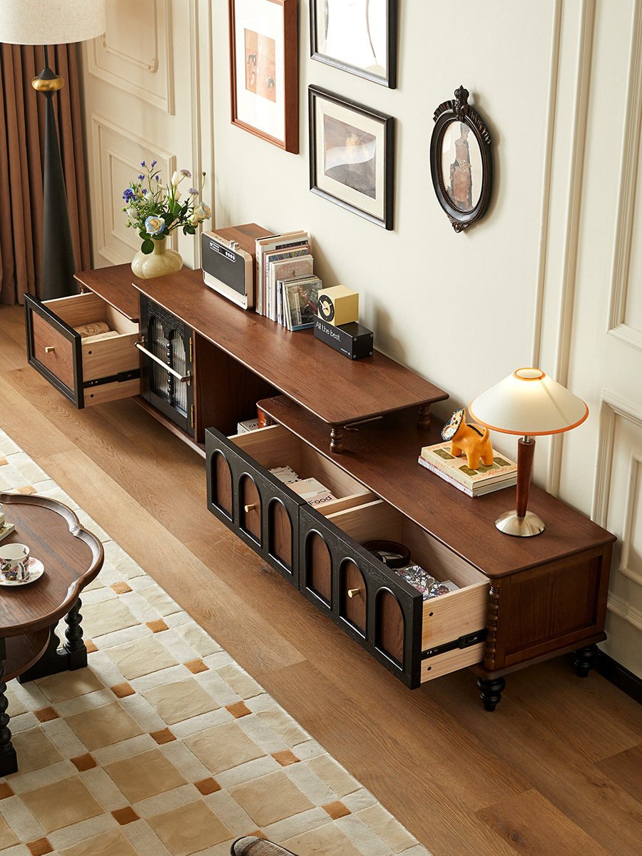 mid century solid wood extendable floor tv stand mid century solid wood extendable floor tv stand