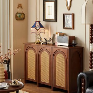 mid century style solid wood sideboard