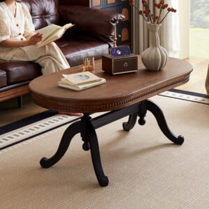 french retro solid wood coffee table set