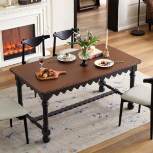 mid century style solid wood dining table