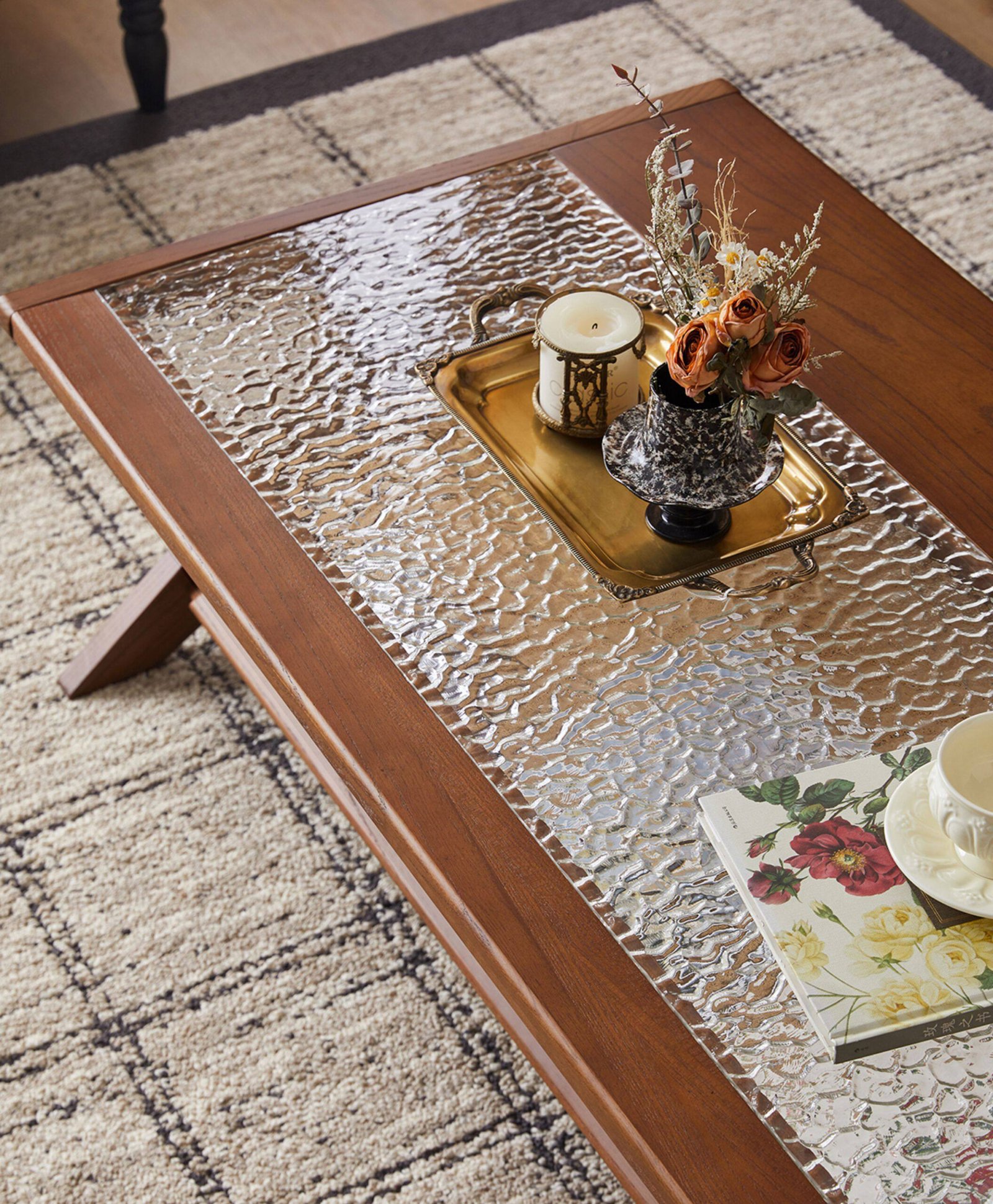 solid wood coffee table mid century style rattan tea table solid wood coffee table mid century style rattan tea table