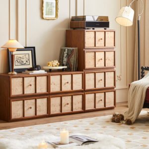 mid century floor tv stand combination set