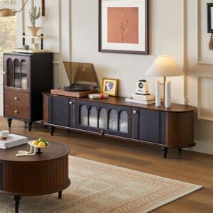 new mid century french retro solid wood tv stand