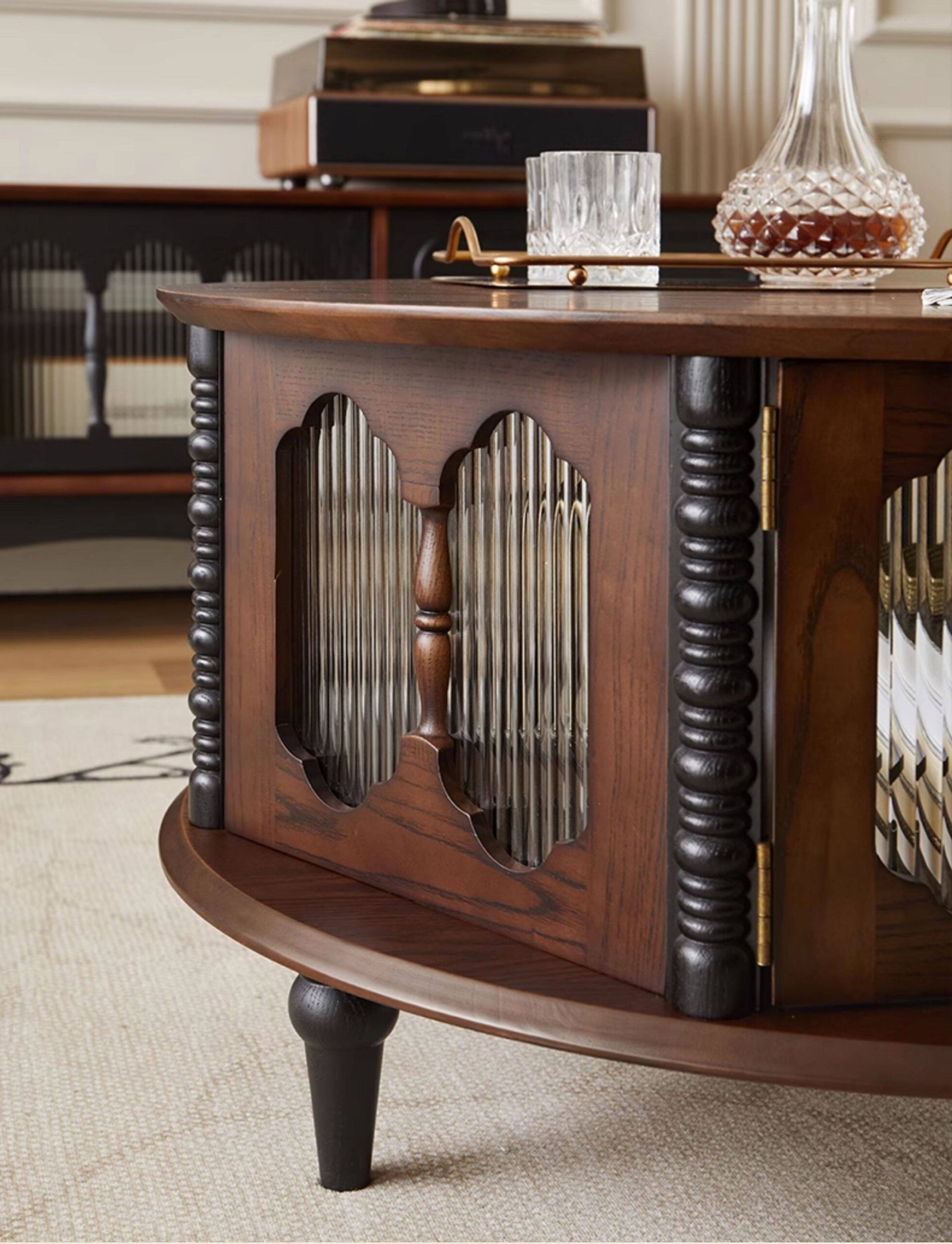 french retro solid wood round coffee table set french retro solid wood round coffee table set