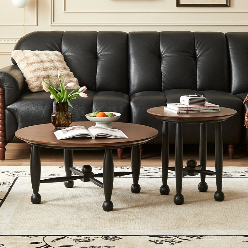 mid‑century style solid wood coffee table and tea table set mid‑century style solid wood coffee table and tea table set