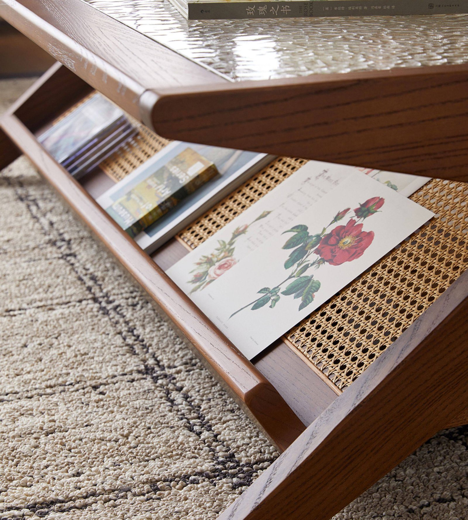 solid wood coffee table mid century style rattan tea table solid wood coffee table mid century style rattan tea table