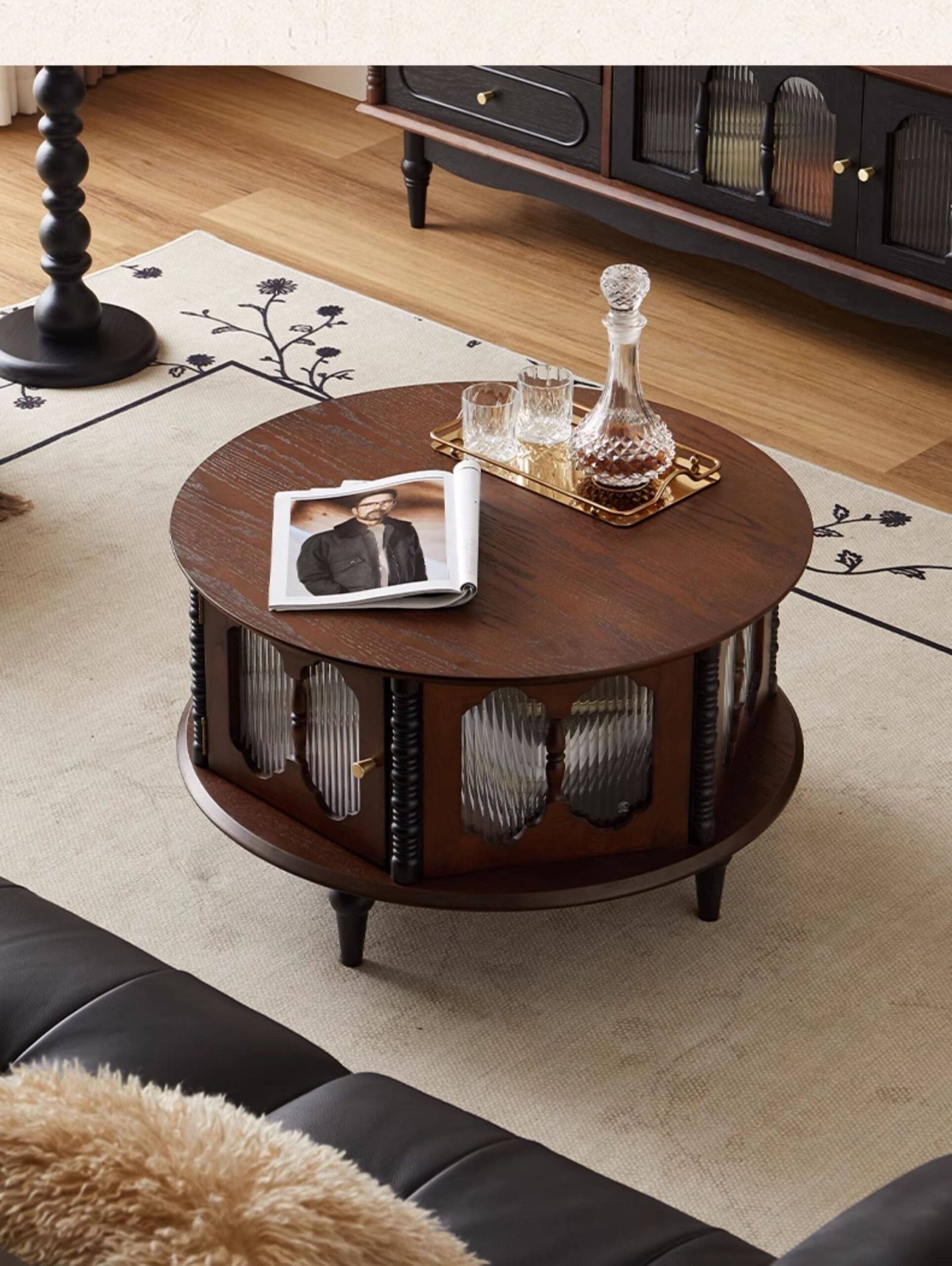 french retro solid wood round coffee table set french retro solid wood round coffee table set