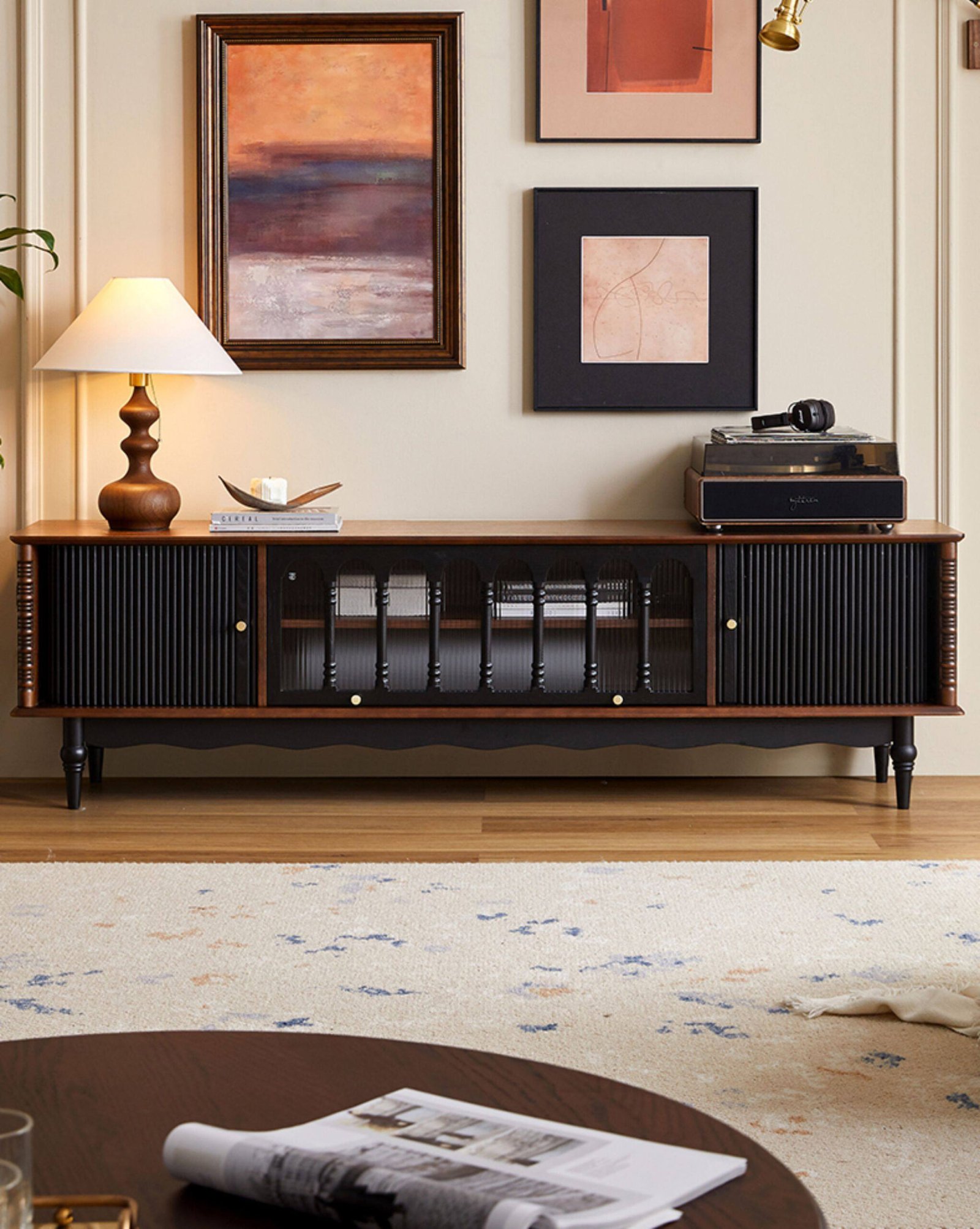 french retro solid wood tv & media console french retro solid wood tv & media console