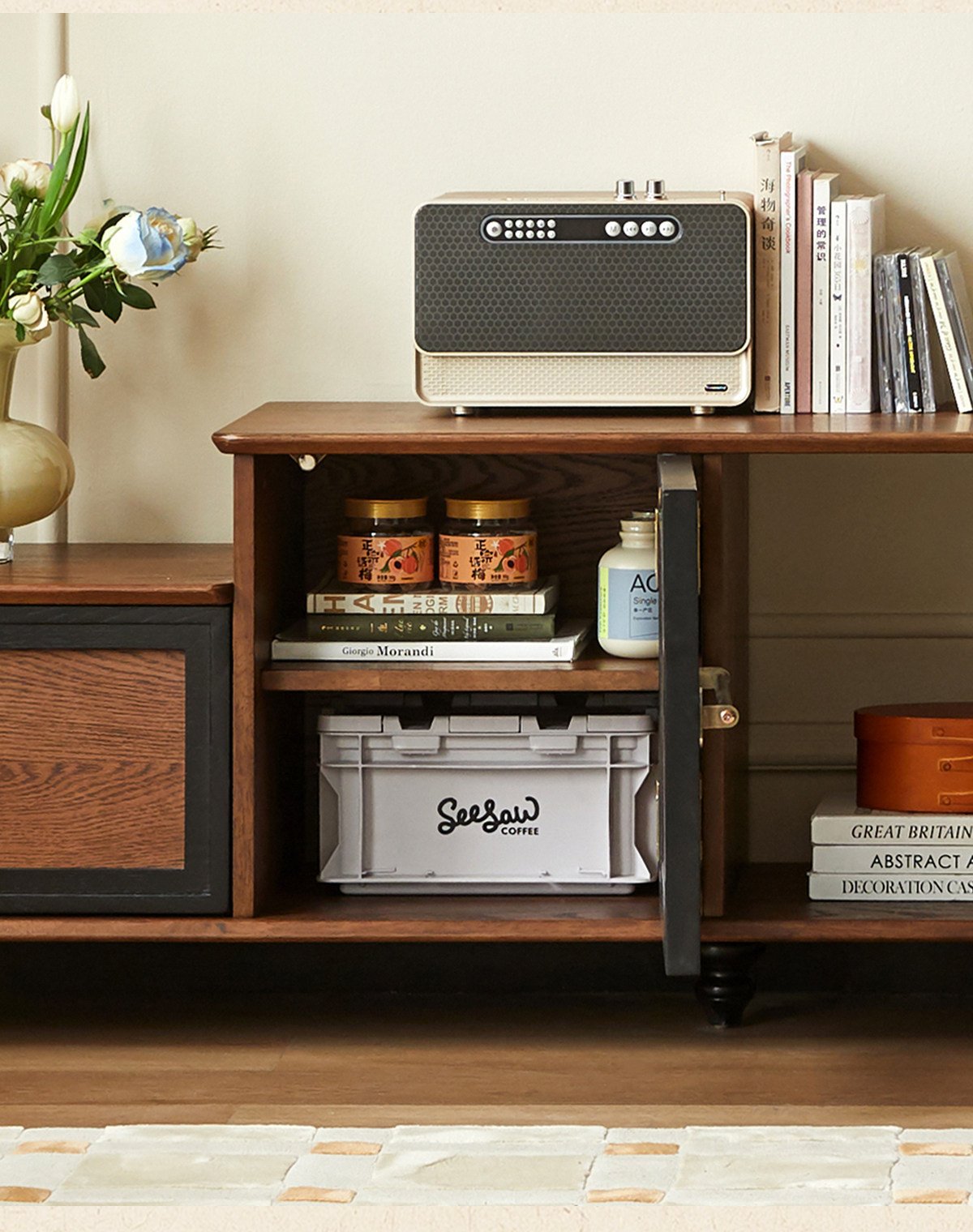 mid century solid wood extendable floor tv stand mid century solid wood extendable floor tv stand